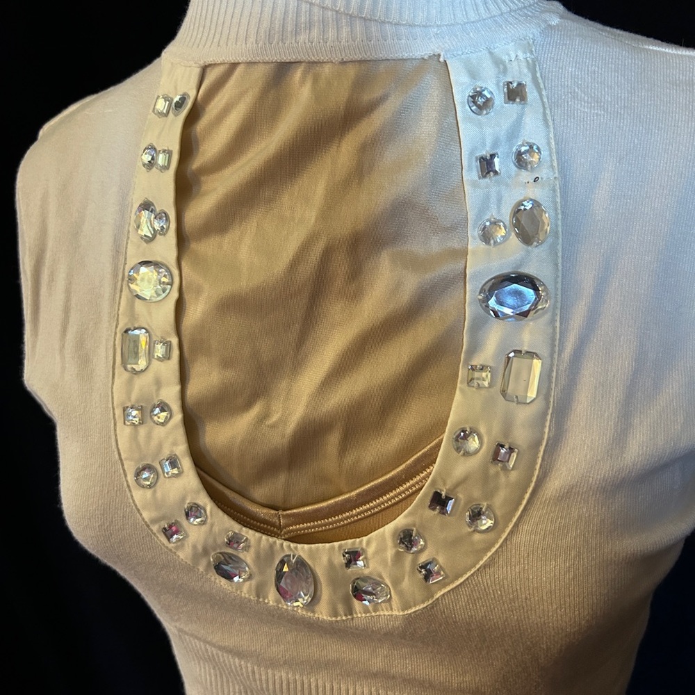 Open Front Sweater with Jewels  Sz L